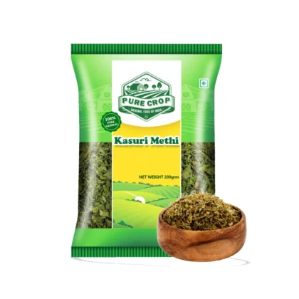 PureCrop-Kasuri-Methi Crushed, olive-green Pure Crop Kasuri Methi (Dried Fenugreek Leaves).