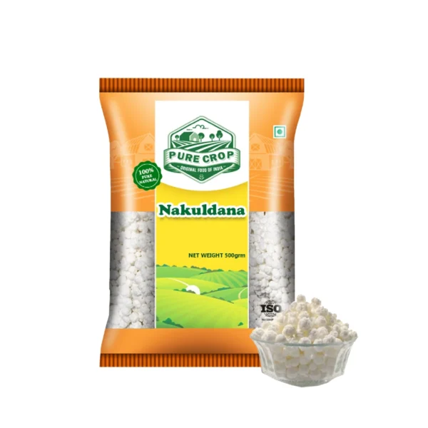 PureCrop-Nakuldana A close-up of small, white, spherical Pure Crop Nakul Dana sugar drops.