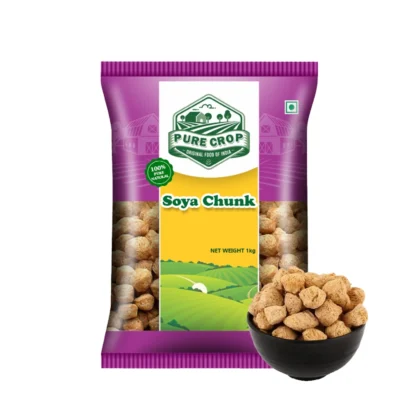 PureCrop-Soya-Chunk Dry, light brown, porous Pure Crop Soya Chunks (Soyabean Nuggets).